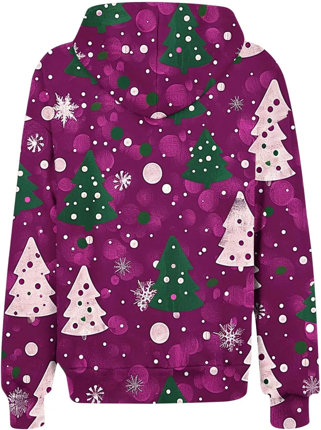 Quilted Jackets for Women Casual Christmas Print Winter Coats Full Zip Hoodies Long Sleeve Sweatshirt with Pockets