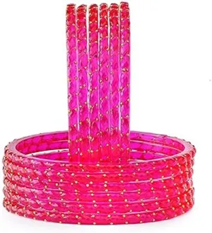 Raindrop Glass Bangles Set For Women & Girls | Trendy Transparent Crystal Glass Bangles |