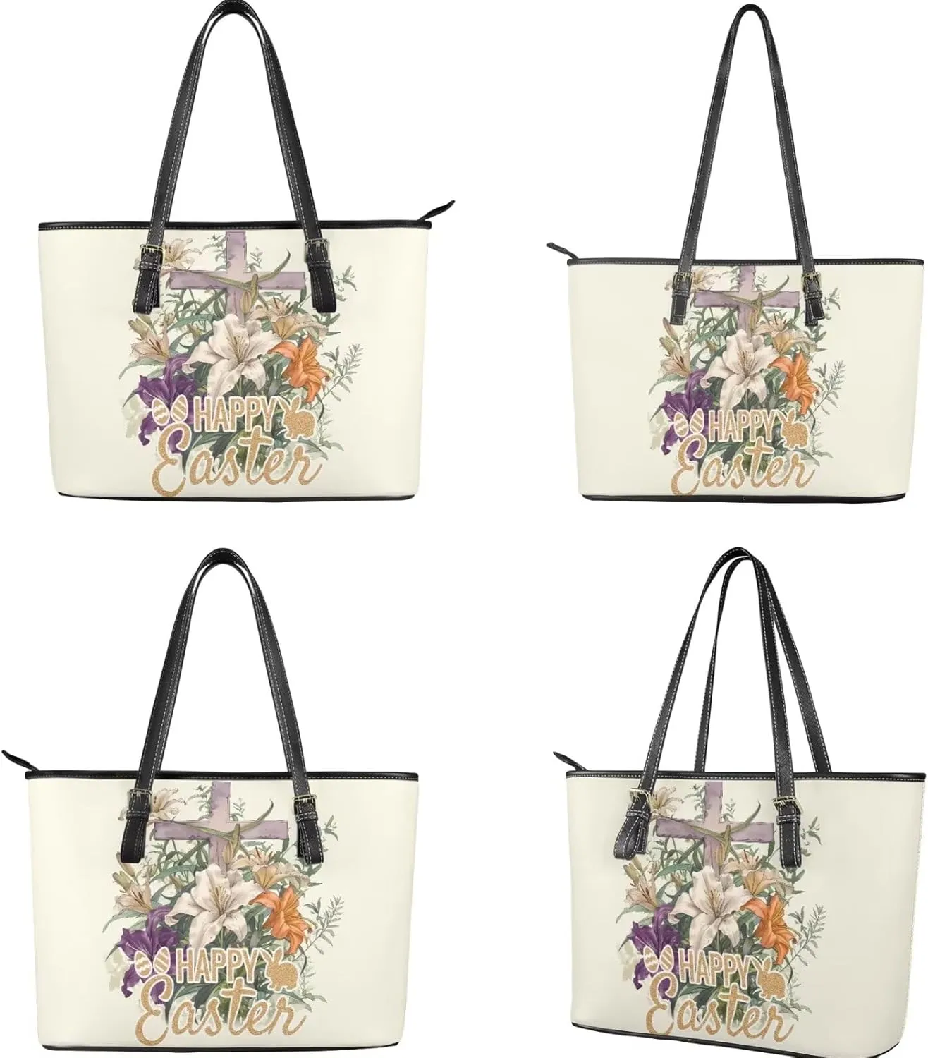 Saddle Purses for Women Easter Day Shoulder Bags Zipper Wallet 2 Pcs