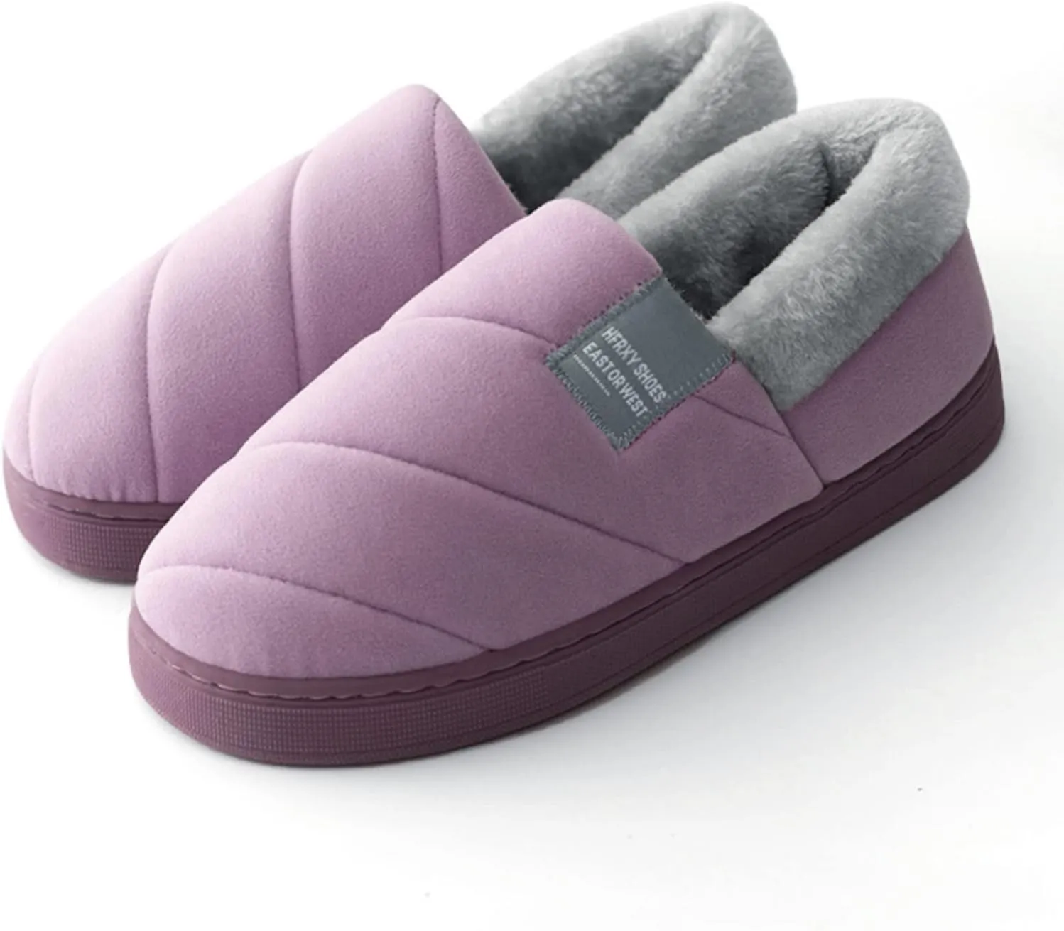 SBGMoSJ House Slippers for Elderly Women Non Slip Bedroom Slippers Ballerina House Slippers White Fluffy Slippers Closed Toe Christmas Village Accessories Gifts for Her 2023