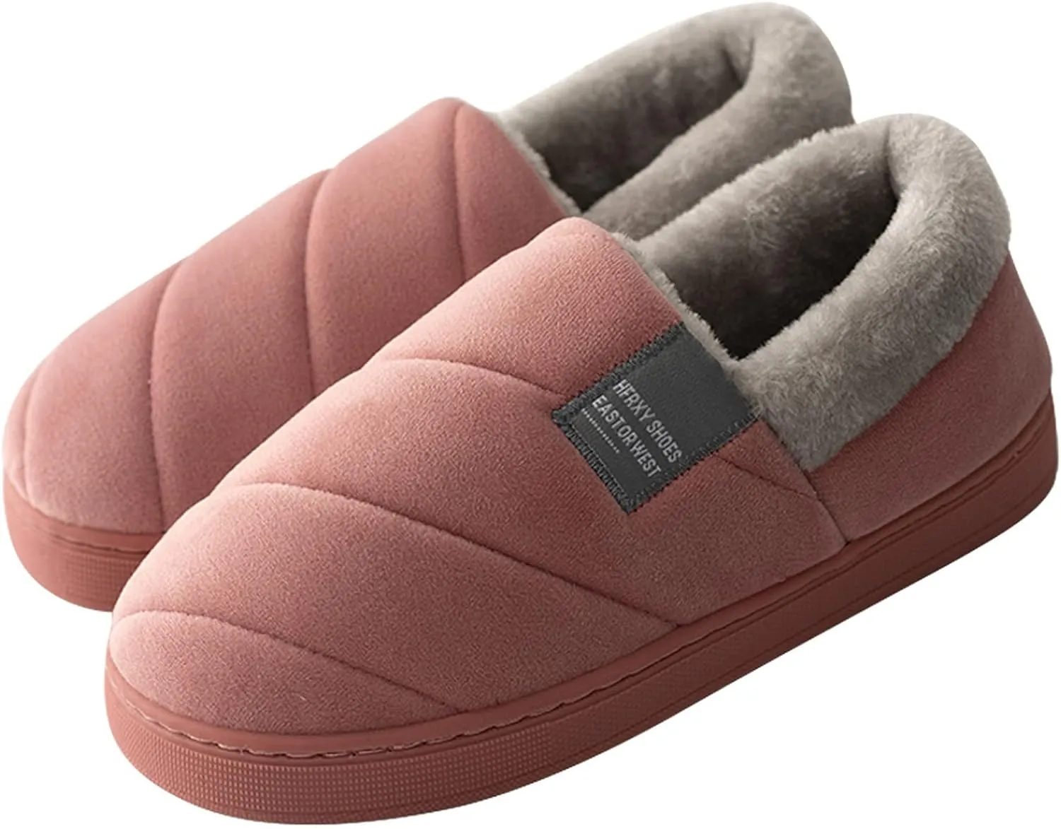 SBGMoSJ House Slippers for Elderly Women Non Slip Bedroom Slippers Ballerina House Slippers White Fluffy Slippers Closed Toe Christmas Village Accessories Gifts for Her 2023