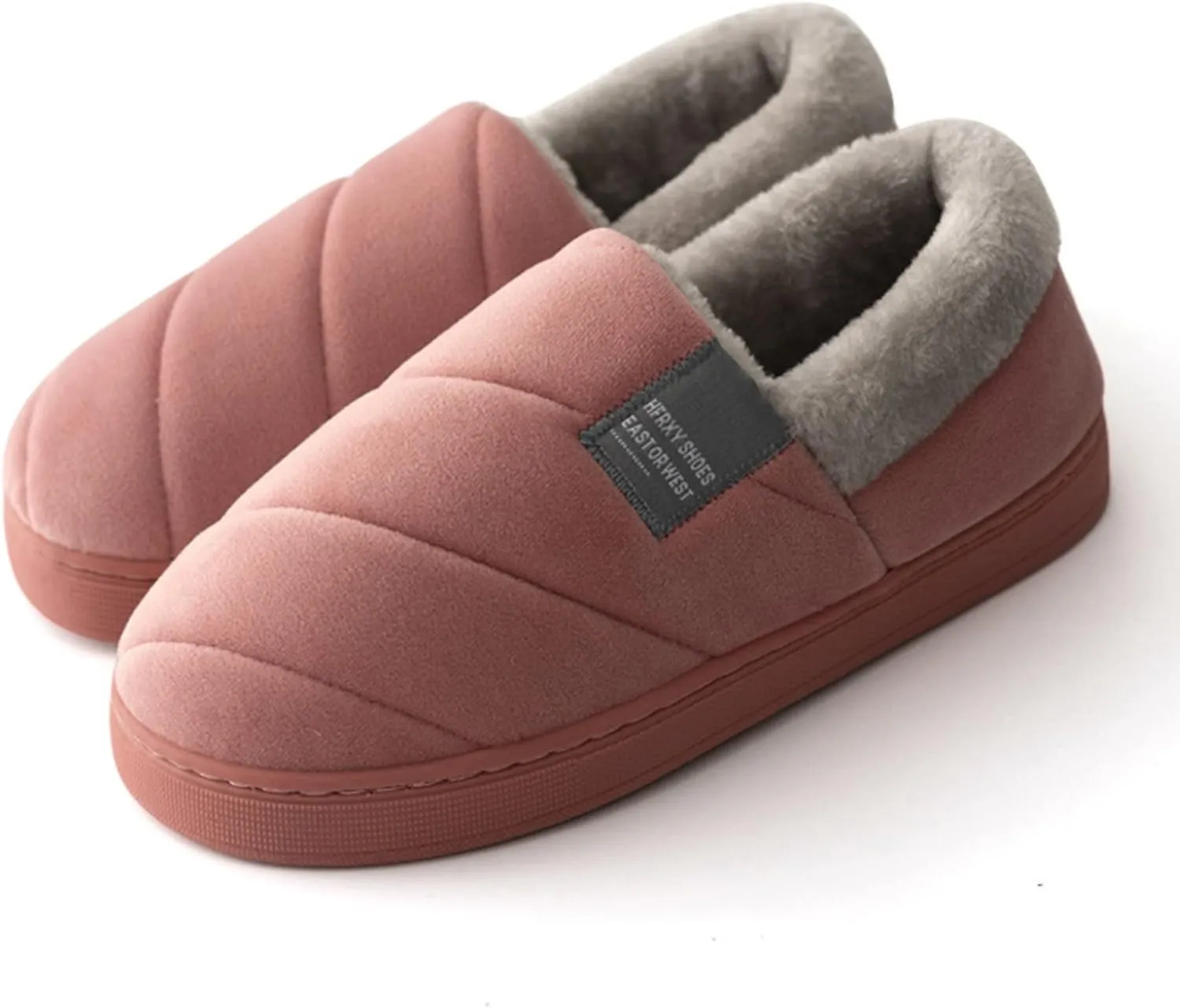 SBGMoSJ House Slippers for Elderly Women Non Slip Bedroom Slippers Ballerina House Slippers White Fluffy Slippers Closed Toe Christmas Village Accessories Gifts for Her 2023
