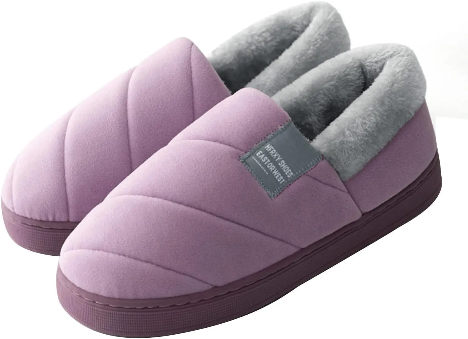 SBGMoSJ House Slippers for Elderly Women Non Slip Bedroom Slippers Ballerina House Slippers White Fluffy Slippers Closed Toe Christmas Village Accessories Gifts for Her 2023