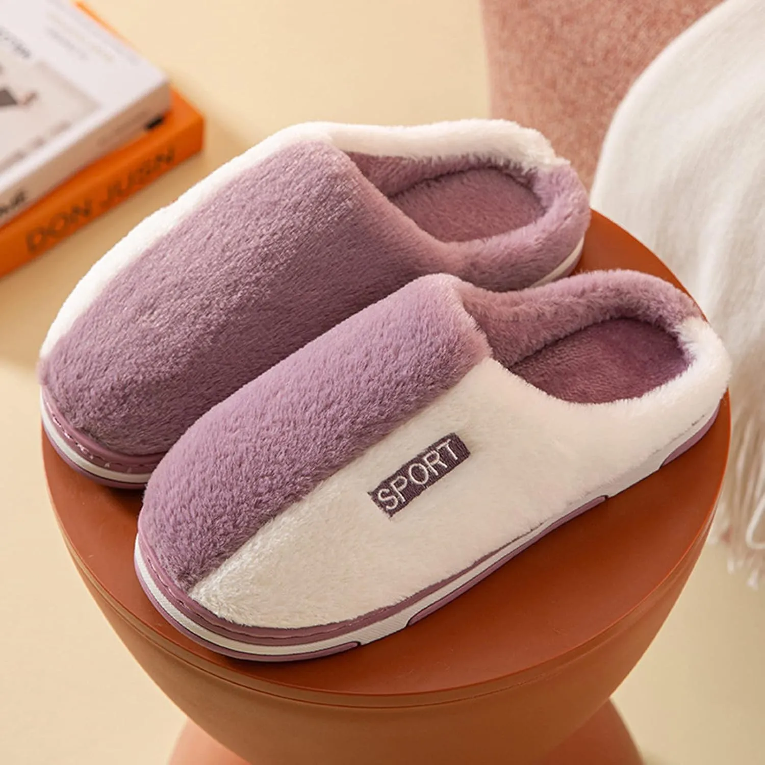 SBGMoSJ Womens Slip On Wide Width Indoor/Outdoor House Slippers Slippers for Men Winter Mens Slippers with Rubber Soles Hotel Slippers for Men Mens Christmas Gifts Gifts for Wife 2023