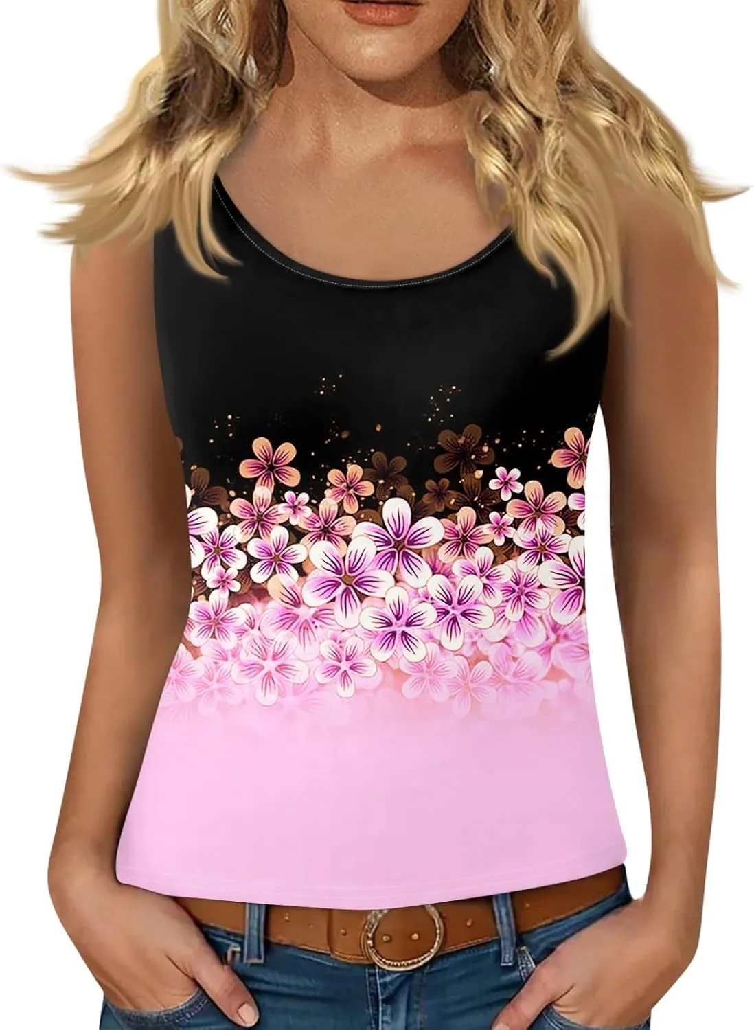 Sexy Tops for Women Casual Camisole Tops Sleeveless T-Shirts Tank Tops Adjustable Spaghetti Strap Tank Cami Shirt