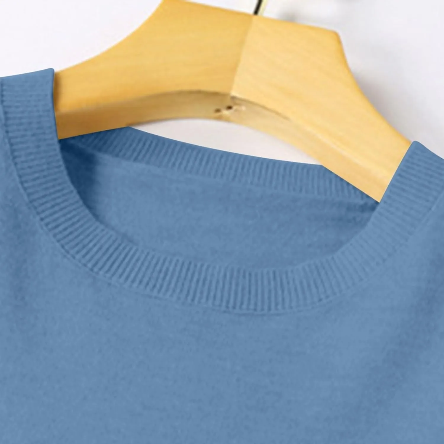 Shirts for Women Long Sleeve Crewneck Sweater Tops Winter Trendy Loose Casual Solid Color Pullover Basic Blouse