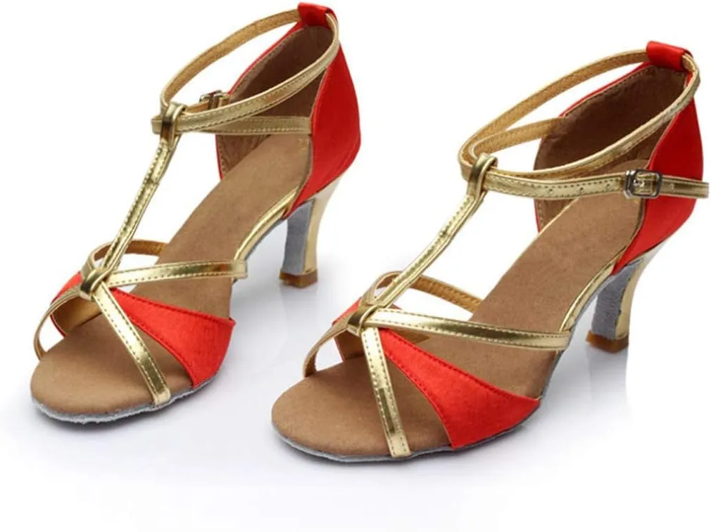 Shoes Dance Shoes Shoes Dance Latin Party Satin Girl Tango Med Heels Women's Casual Shoes Shoes Sandals Women