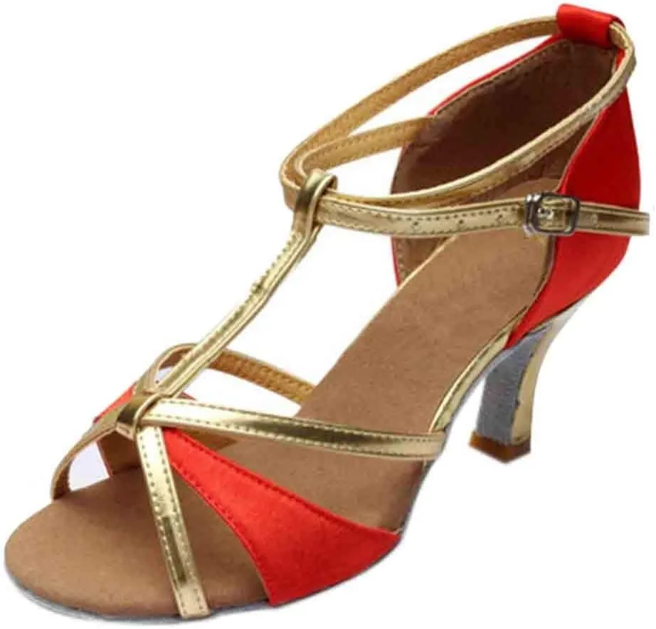 Shoes Dance Shoes Shoes Dance Latin Party Satin Girl Tango Med Heels Women's Casual Shoes Shoes Sandals Women