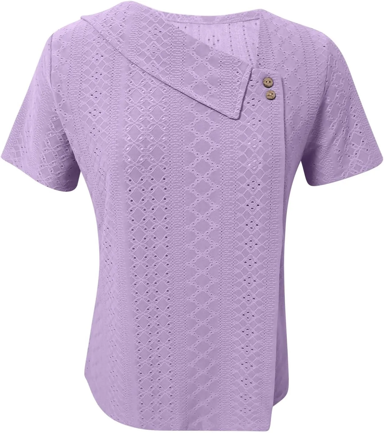 Short Sleeve Blouses for Women Trendy Elegant Dressy Casual Eyelet Shirts Solid Color V Neck Loose Fitted Eyelet Tops