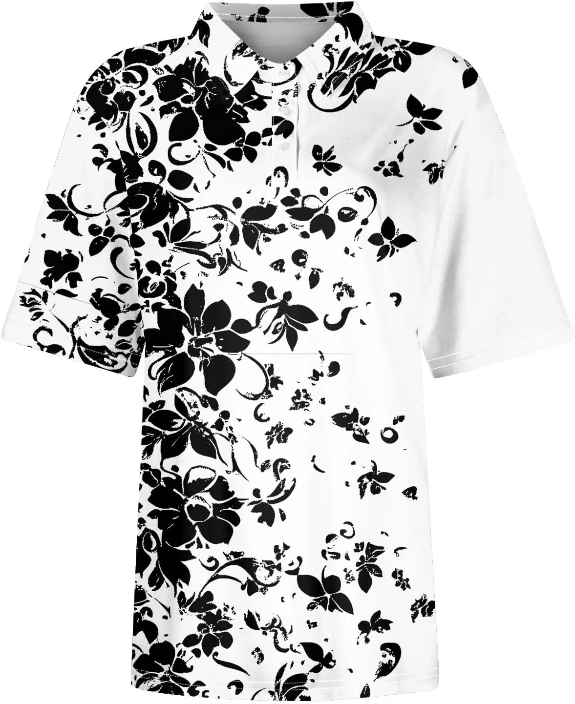 Short Sleeve Shirts for Women Dressy Casual Button Trendy Lapel Neck Boho Print Fitted Tunics Tops Shirts