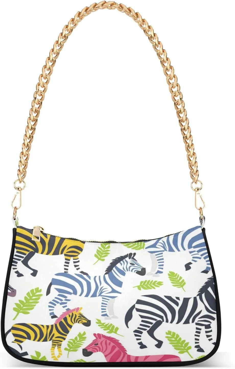 Shoulder Bags for Women Colorful Zebra01 Hobo Tote Handbag Small Clutch Purse with Zipper Closure