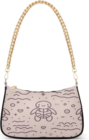 Shoulder Bags for Women Line Turtle Hobo Tote Handbag Small Clutch Purse with Zipper Closure