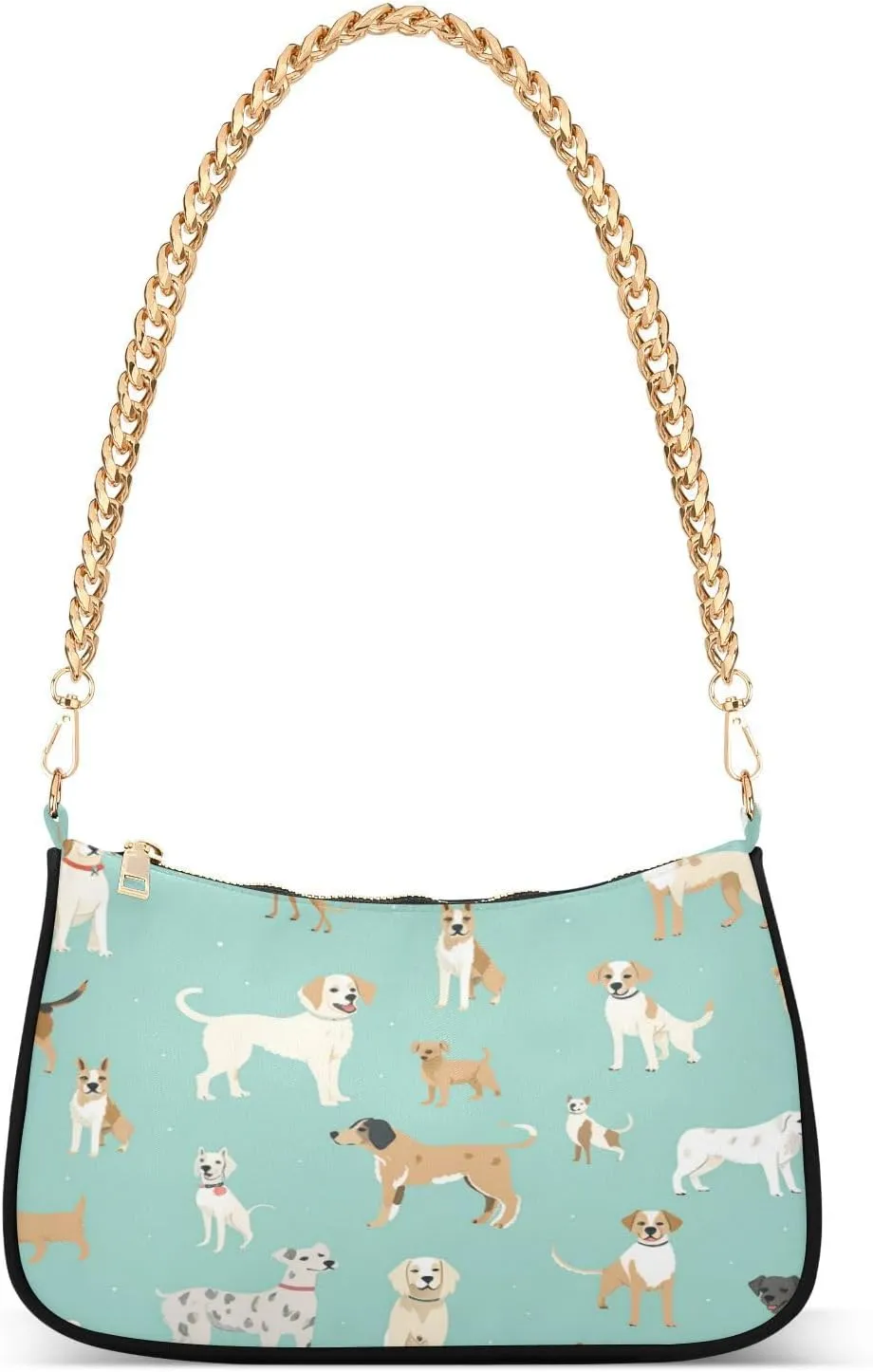 Shoulder Bags for Women Many Dogs Hobo Tote Handbag Small Clutch Purse with Zipper Closure