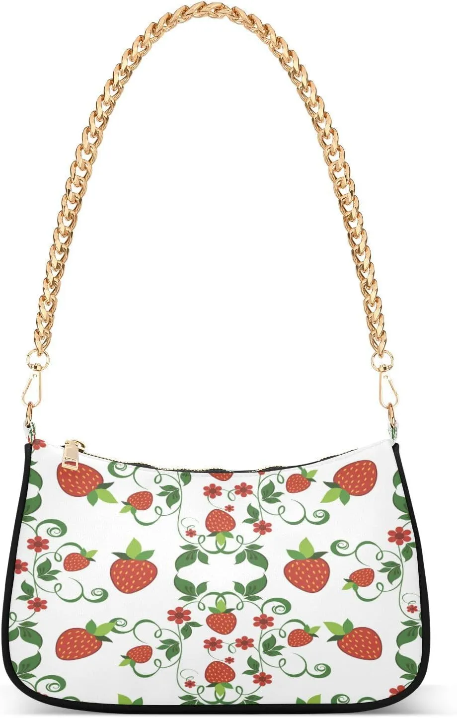 Shoulder Bags for Women Strawberry Hobo Tote Handbag Small Clutch Purse with Zipper Closure