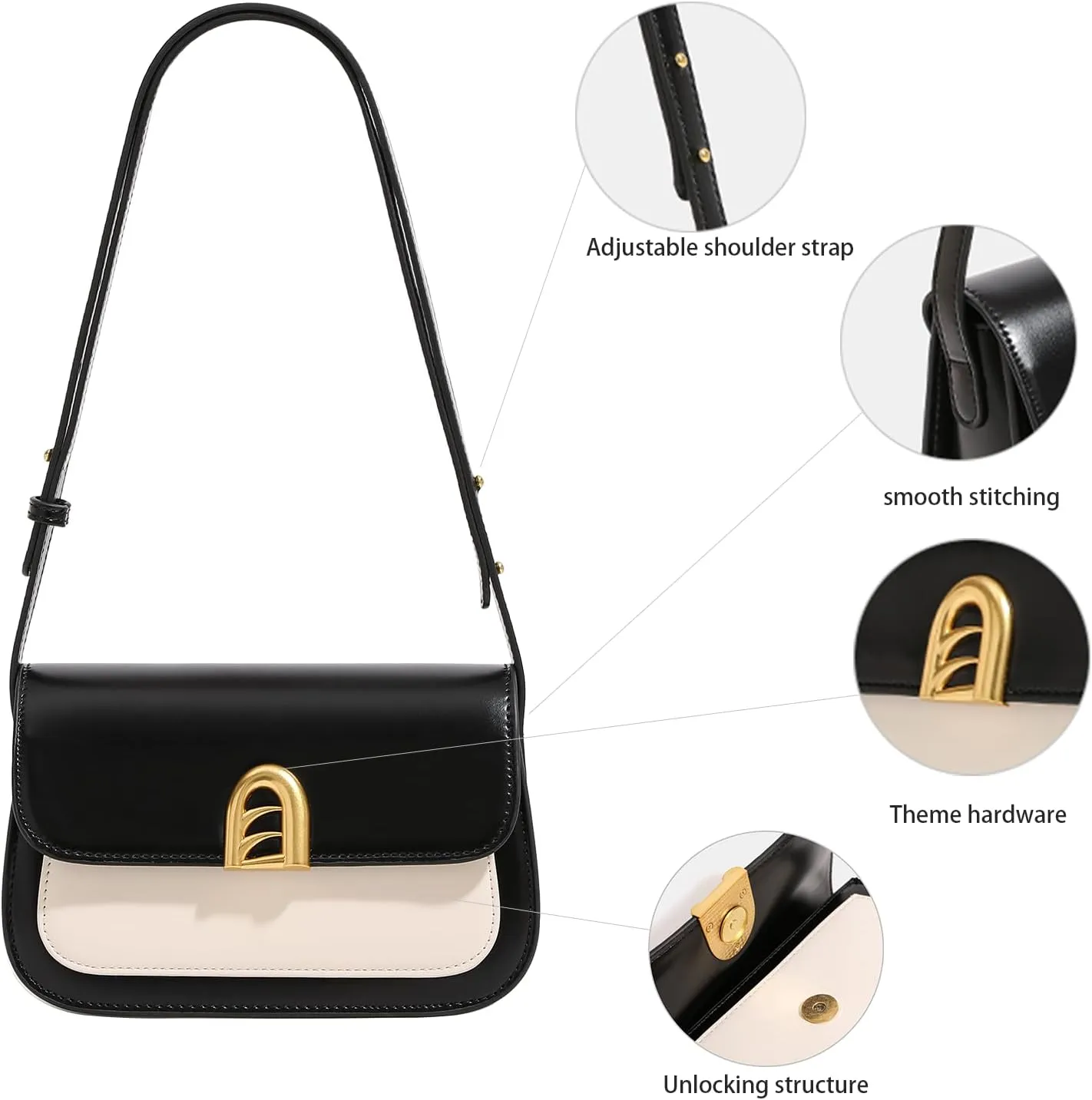 Shoulder Bags for Women Y2k Trendy Purse and Handbags Small Crossbody Bag Leather Hobo Handbag