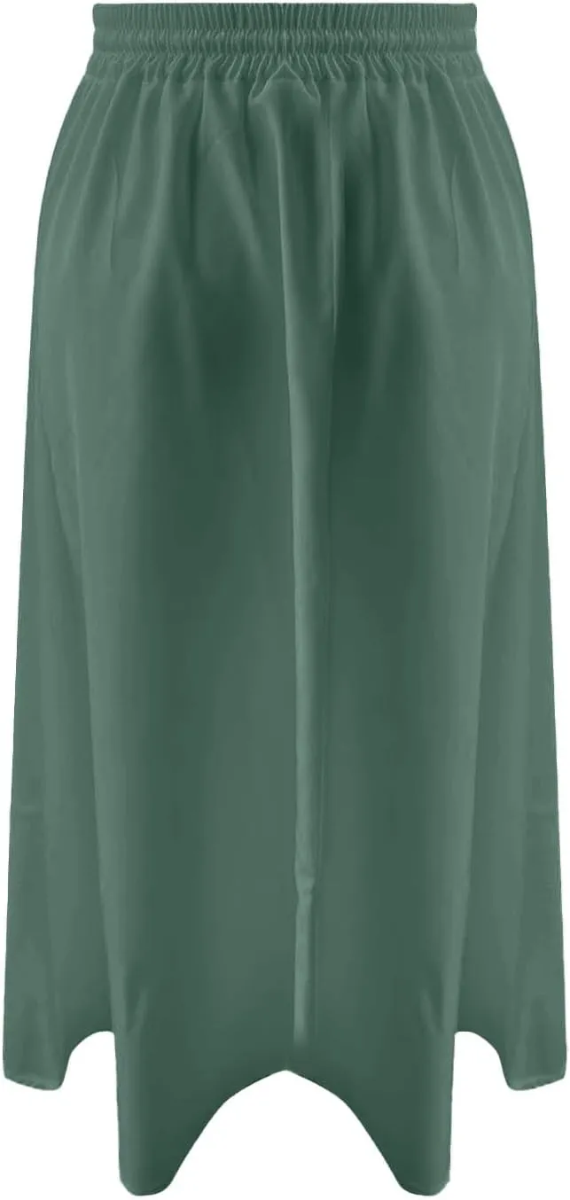 Skirts for Women Mid High Waisted Drawstring Casual Skirt Flowy Elastic Waist Baggy Elegant Trendy Skorts with Pockets