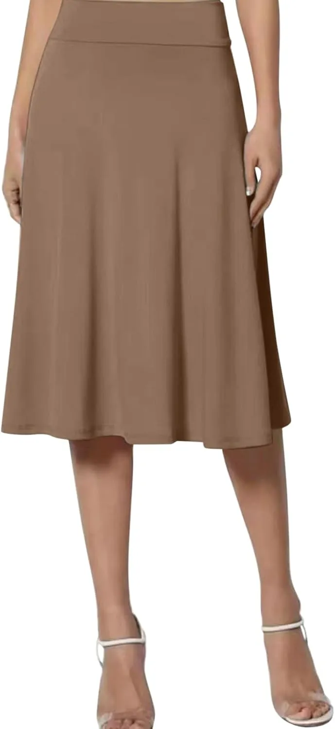 Skirts Summer Skirts for Women Knee Length Skirt with Pockets Casual Ruched Flowy Midi Skirt Pleated Skirt 2024