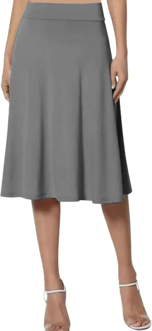 Skirts Summer Skirts for Women Knee Length Skirt with Pockets Casual Ruched Flowy Midi Skirt Pleated Skirt 2024