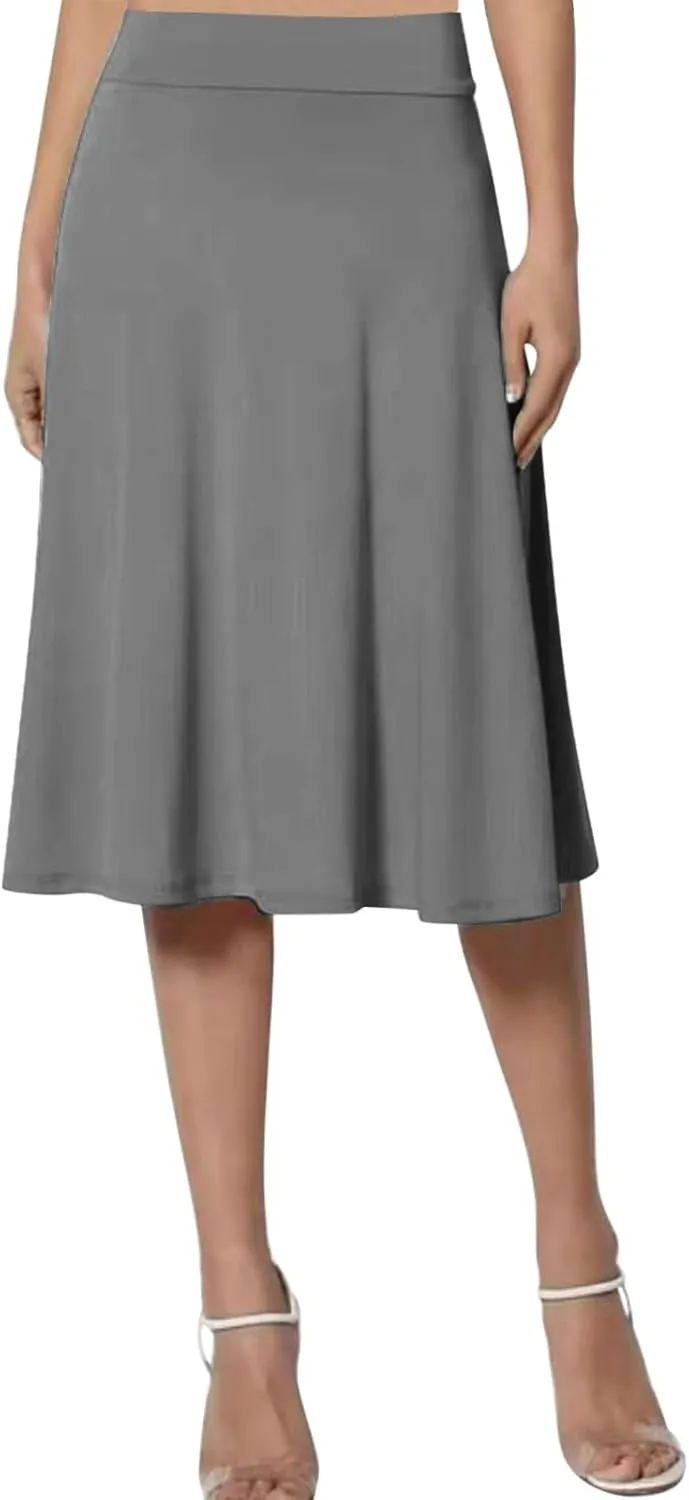 Skirts Summer Skirts for Women Knee Length Skirt with Pockets Casual Ruched Flowy Midi Skirt Pleated Skirt 2024