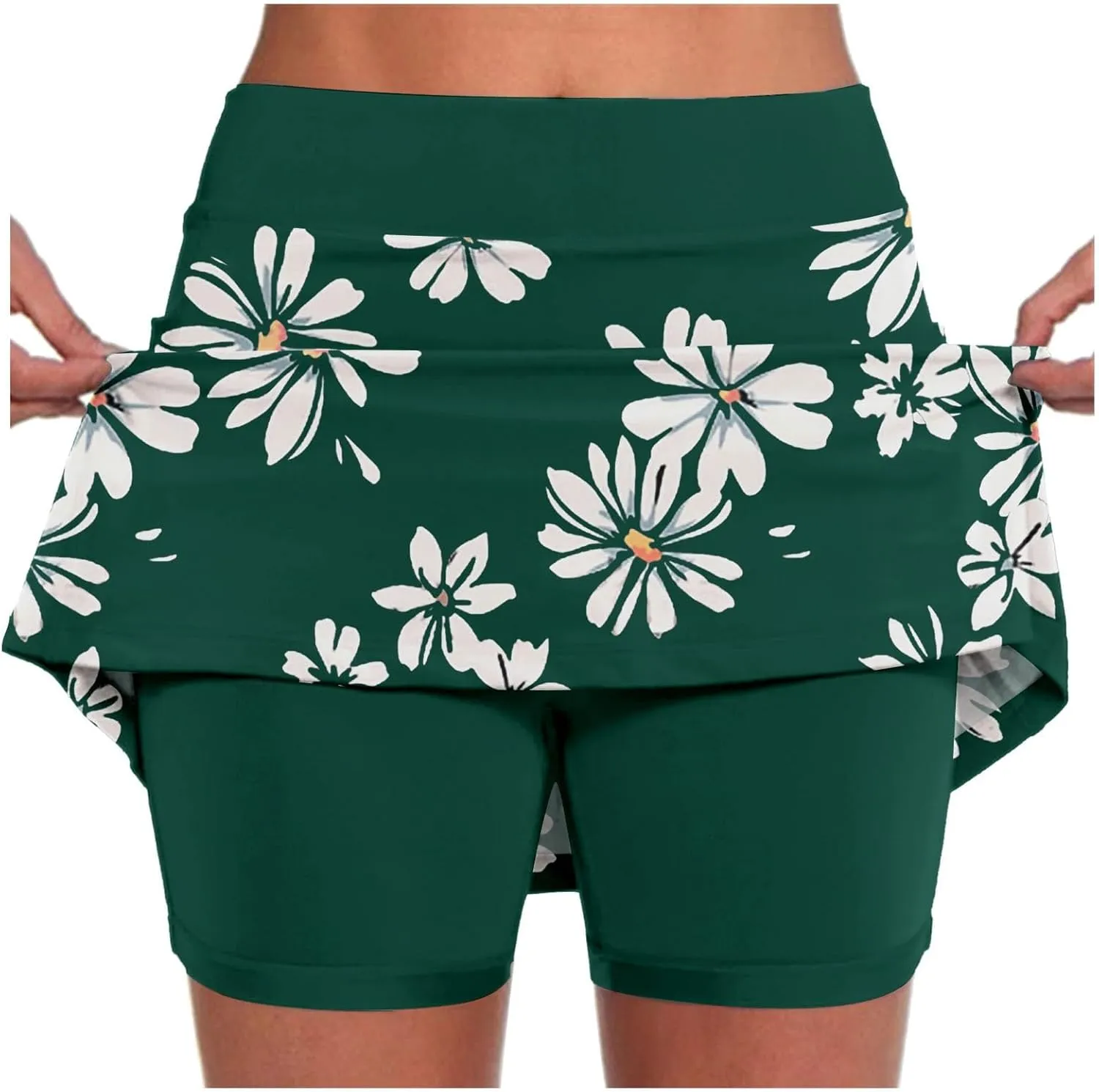 Skorts for Women with Pockets Plus Size Dressy Casual Floral Athletic Tennis Skirts with Shorts Summer Yoga Golf Skort
