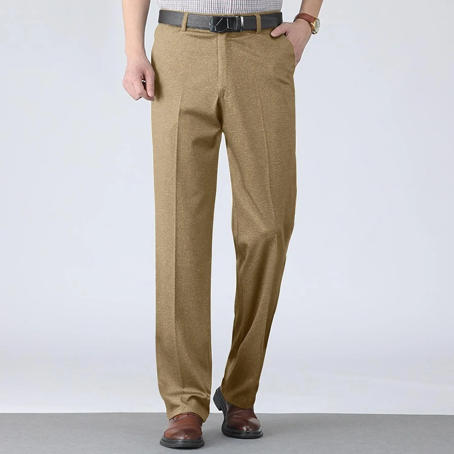 Slim Fit Dress Pants for Men Lightweight Business Casual Chino Pants Vintage Comfy Stretch Golf Pants with Pockets