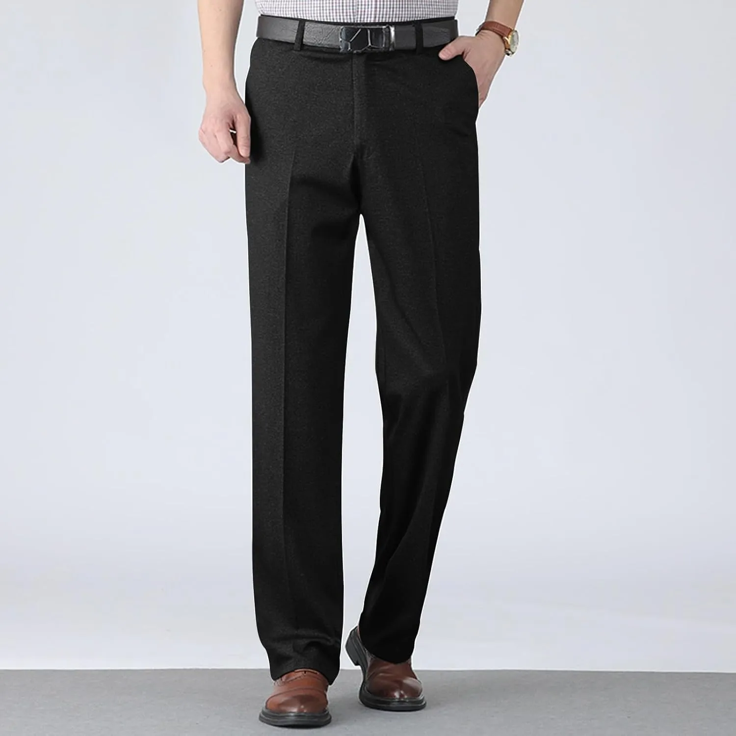 Slim Fit Dress Pants for Men Lightweight Business Casual Chino Pants Vintage Comfy Stretch Golf Pants with Pockets