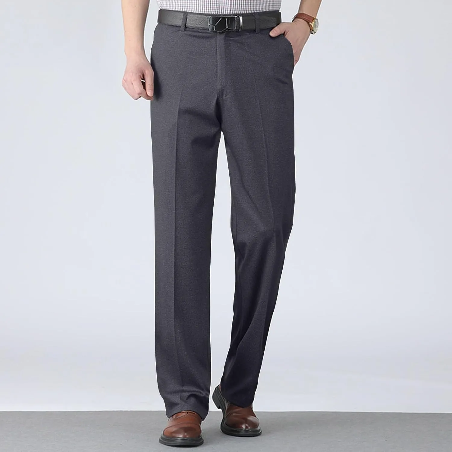 Slim Fit Dress Pants for Men Lightweight Business Casual Chino Pants Vintage Comfy Stretch Golf Pants with Pockets