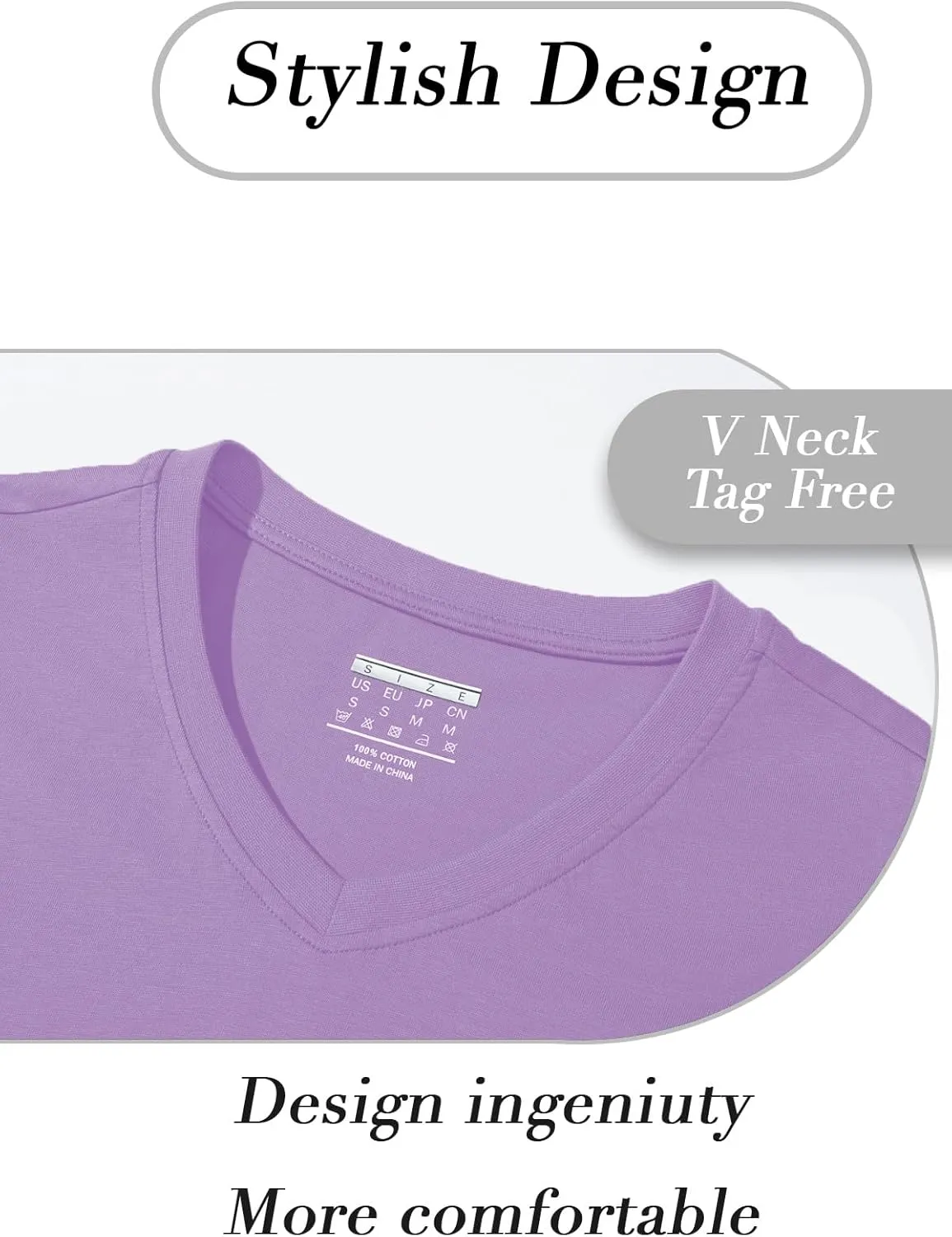 SMENG Womens Long Sleeve Shirts Cotton V Neck T Shirt Basic Tops Casual Soft Tees