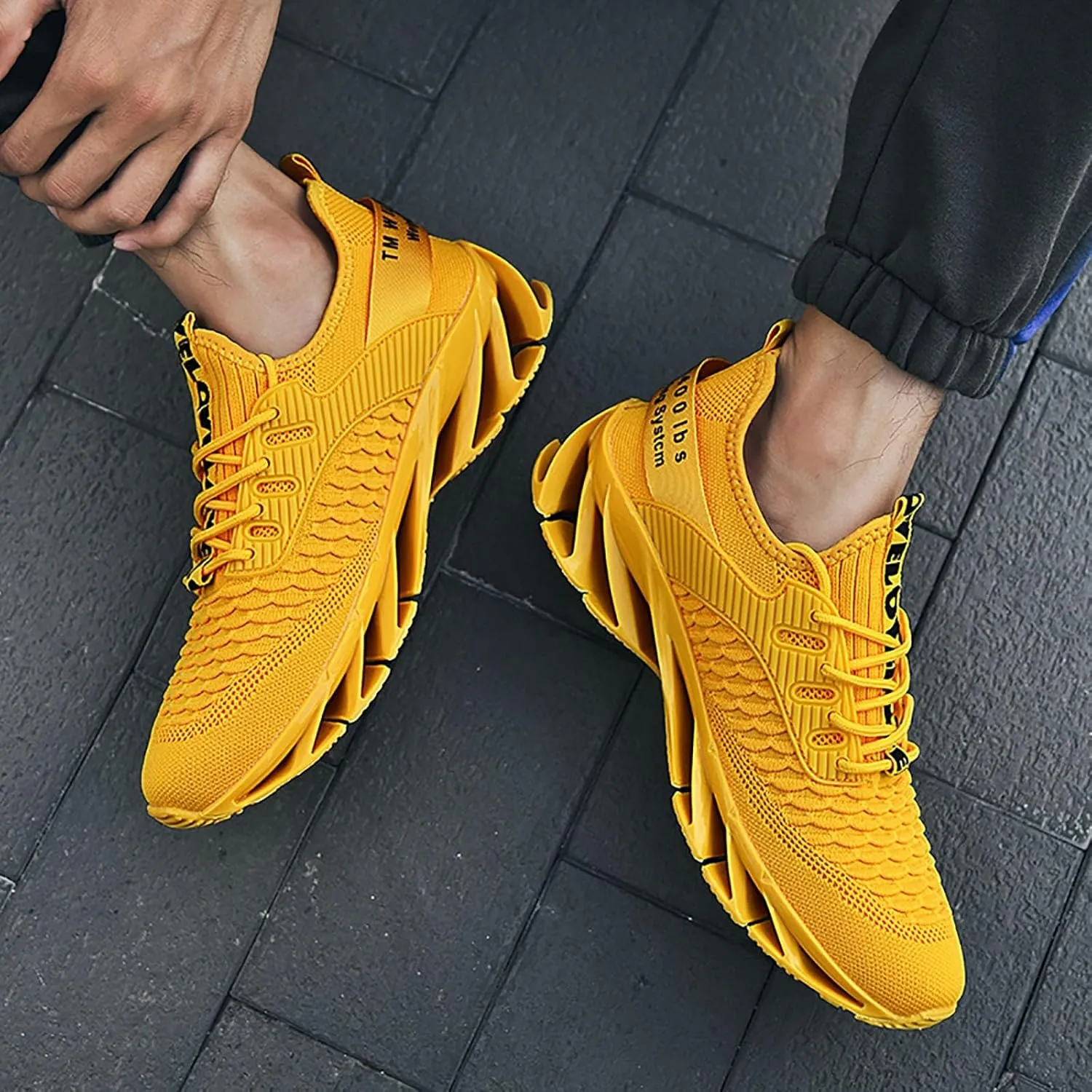 Sneakers Height Boosting Shoes for Men Walking Shoes Comfort Non Slip Breathable Knit Slip On Sneaker Laces for Men