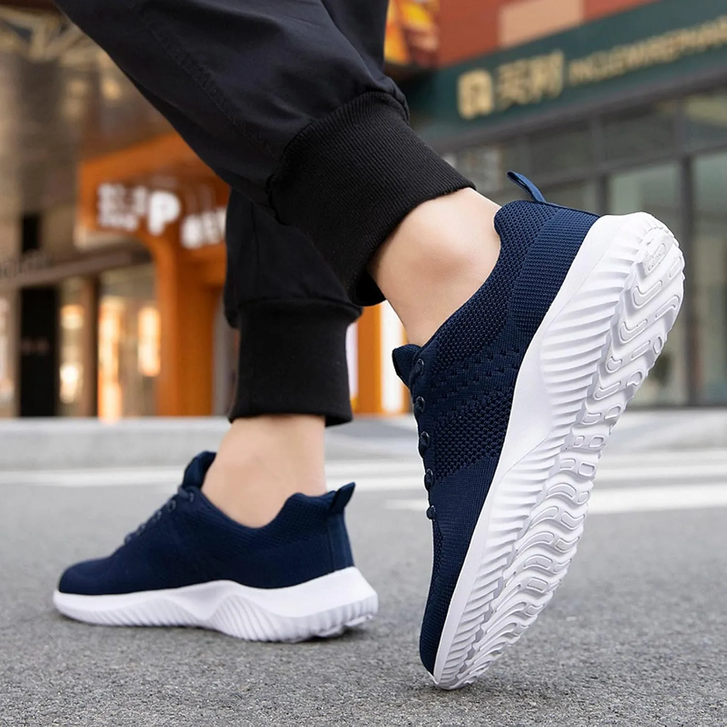 Soft Sport Shoes Bottom Breathable Men Fashion Casual Lace-Up Mesh Men's Sneaker