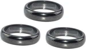 SOIMISS 3Pcs Stylish Hematite Rings for Men and Women Multipurpose Magnetic Rings for Improved Immunity Safe and Healthy Natural Material Present for Loved Ones