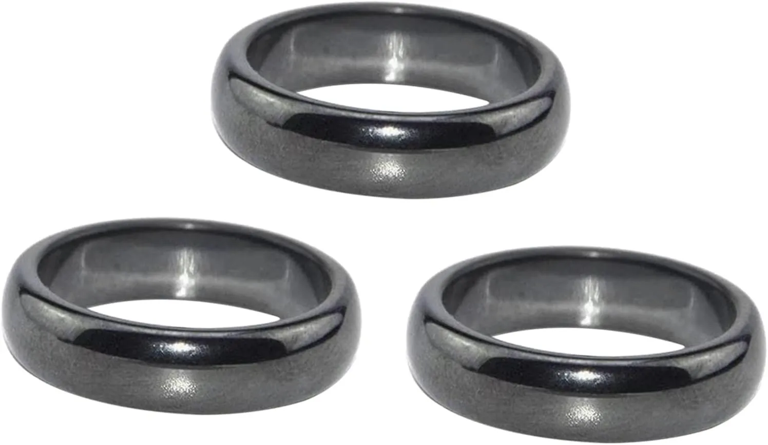 SOIMISS 3Pcs Stylish Hematite Rings for Men and Women Multipurpose Magnetic Rings for Improved Immunity Safe and Healthy Natural Material Present for Loved Ones