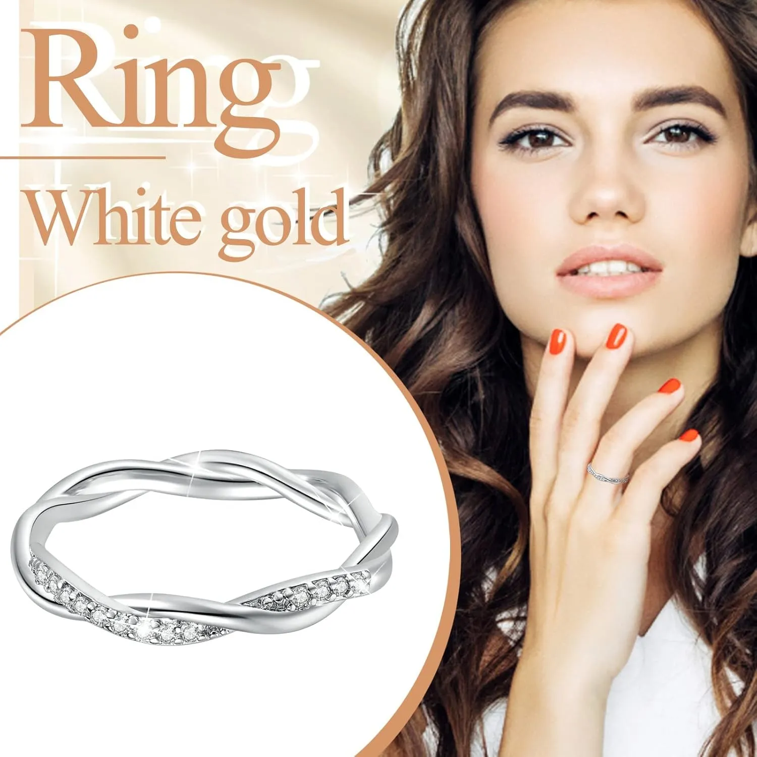 Stackable Engagement Rings for Women,925 Sterling Silver Twisted Rope CZ Statement Wedding Bands Anniversary Jewelry Gifts