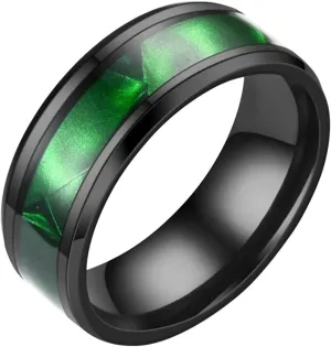 Stainless Steel Spinner Ring for Women Luminous Dragon Pattern Glowing Anxiety Ring Engagement Wedding Band Gifts
