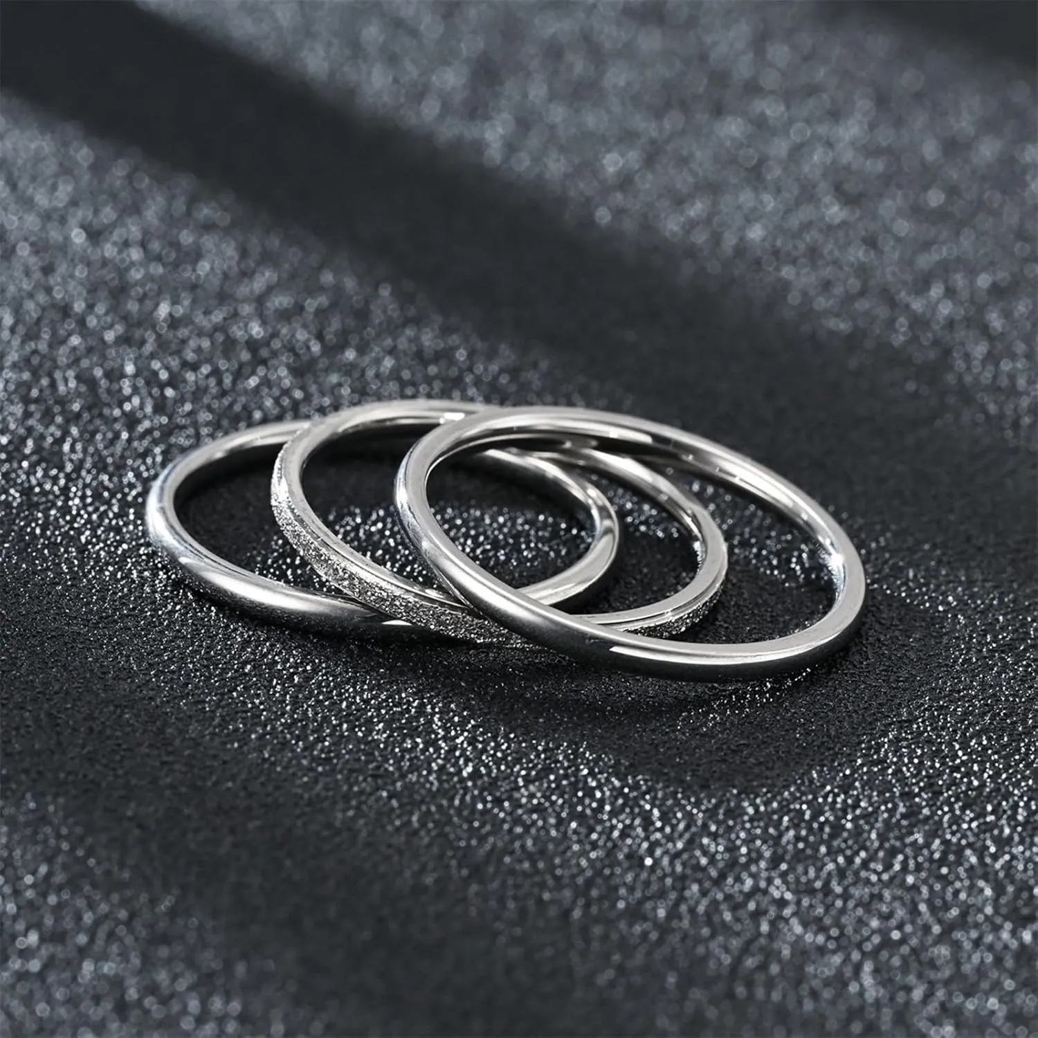 Stainless Steel Stackable Wedding Band Women's Stacking Eternity Ring Minimalist Promise Rings Trendy Jewelry Gifts