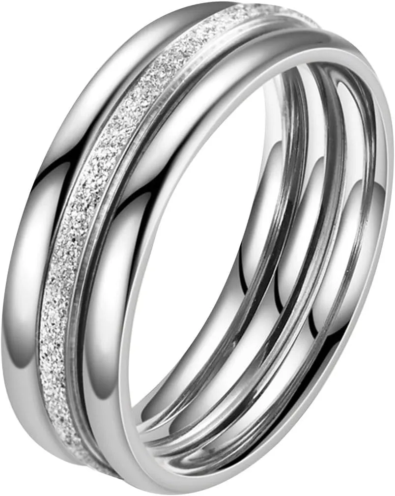 Stainless Steel Stackable Wedding Band Women's Stacking Eternity Ring Minimalist Promise Rings Trendy Jewelry Gifts