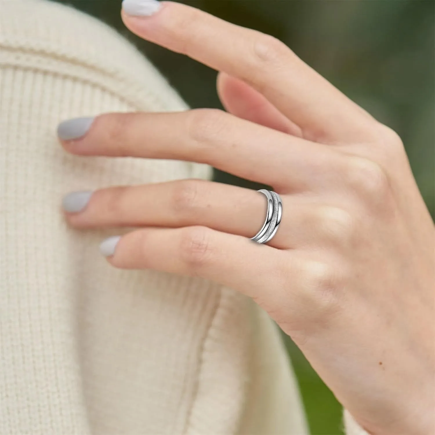 Stainless Steel Stackable Wedding Band Women's Stacking Eternity Ring Minimalist Promise Rings Trendy Jewelry Gifts