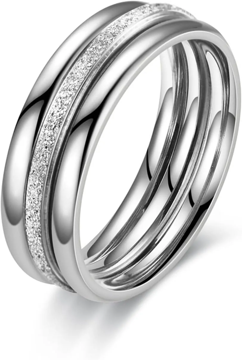 Stainless Steel Stackable Wedding Band Women's Stacking Eternity Ring Minimalist Promise Rings Trendy Jewelry Gifts