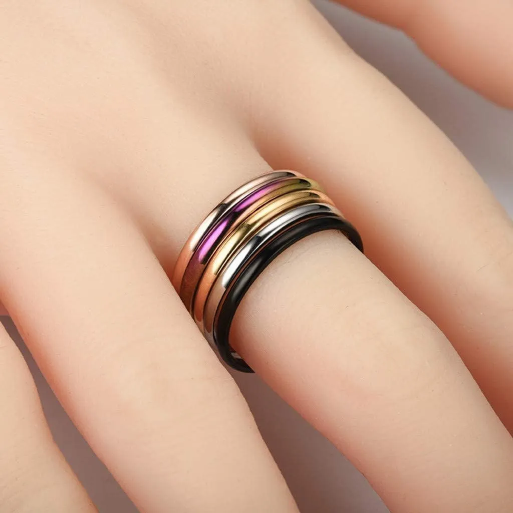 Stainless Steel Stacking Rings for Women,925 Sterling Silver Bands for Wedding Anniversary Stackable Knuckle Promise Ring