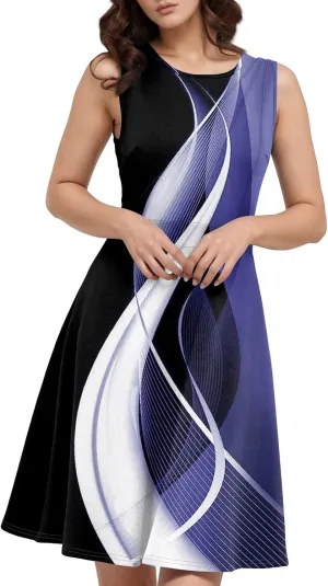 Summer Dresses for Women 2025 Flowy A-Line Midi Hawaiian Boho Beach Sleeveless Tank Dress Casual Floral Sundresses