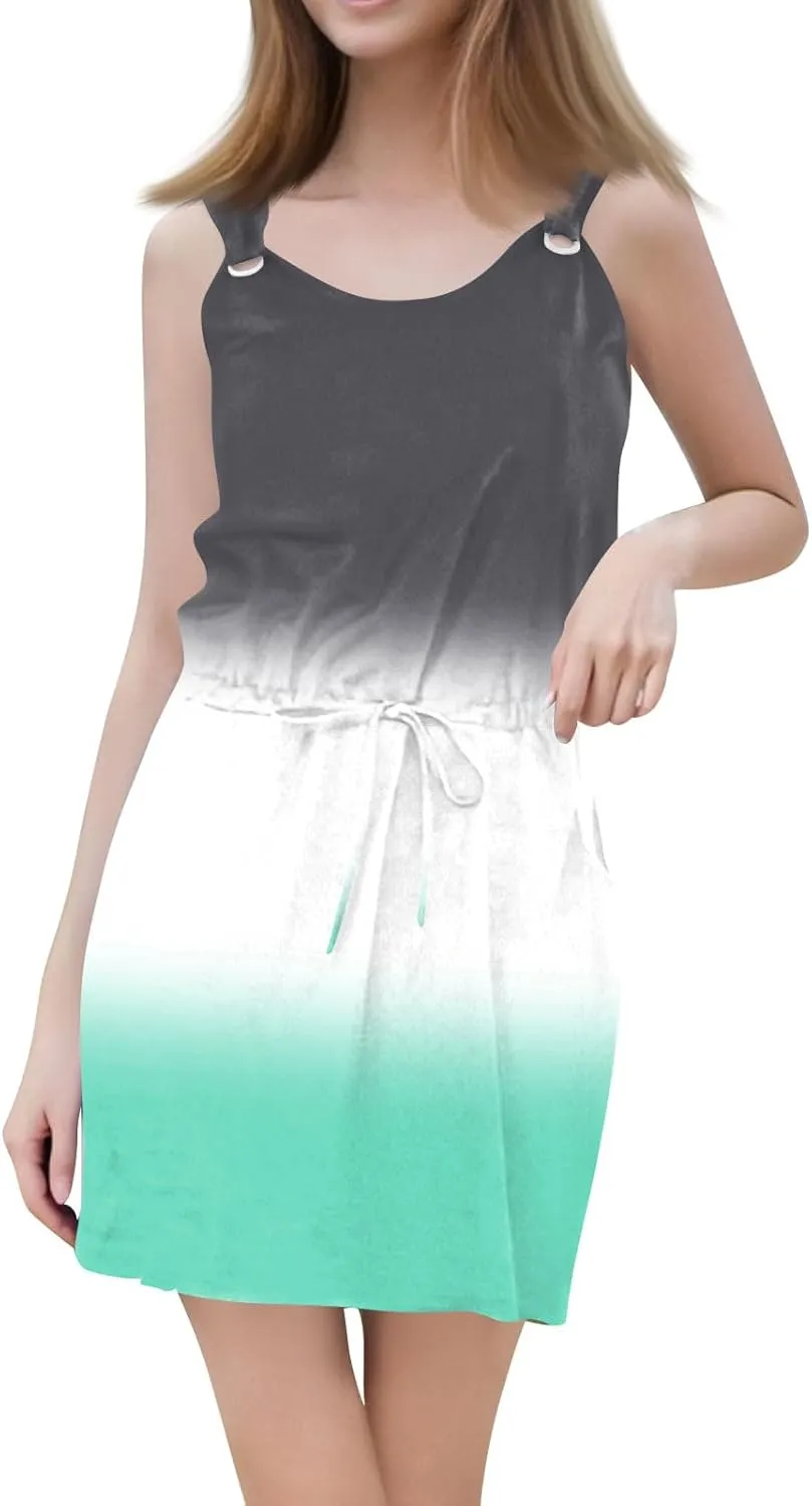 Summer Dresses for Women 2025 Sundresses Sleeveless Beach Casual Loose Tank Boho Sun Dresses.