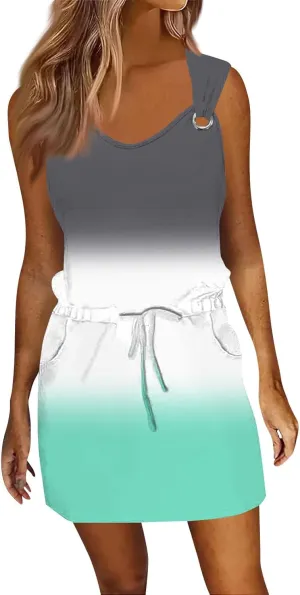 Summer Dresses for Women 2025 Sundresses Sleeveless Beach Casual Loose Tank Boho Sun Dresses.