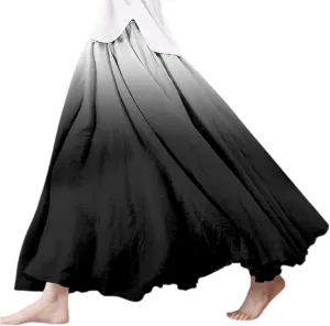 Summer Skirts for Women 2025 Vacation Boho Floral Maxi Skirt Elastic High Waisted Flowy Ruffle A Line Skirt