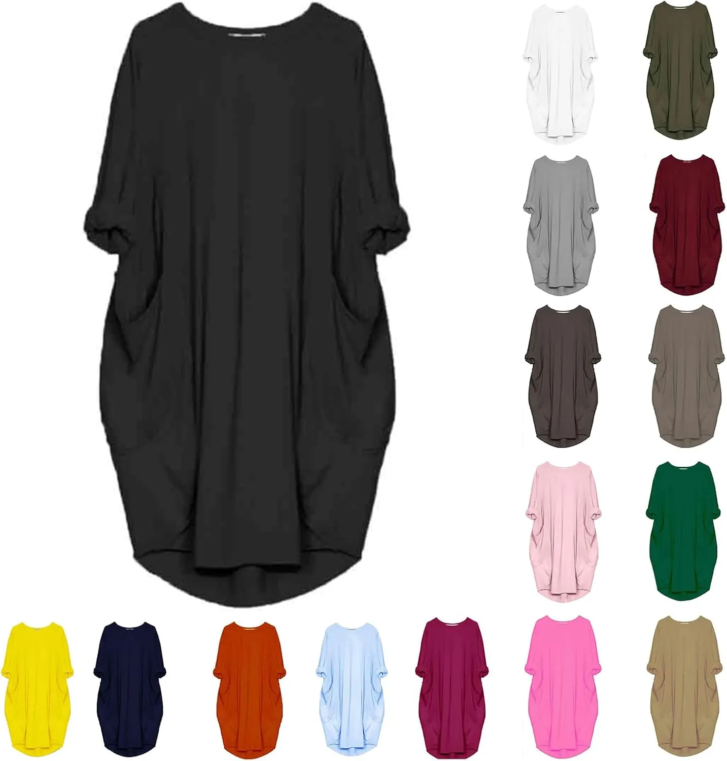 Sundresses for Women Summer Oversized Midi Dress Short Sleeve Baggy Casual Beach Dresses Loose Beach Vacation Dress