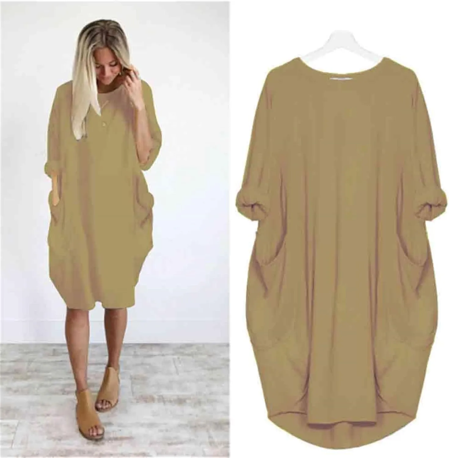 Sundresses for Women Summer Oversized Midi Dress Short Sleeve Baggy Casual Beach Dresses Loose Beach Vacation Dress
