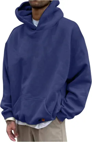 Sweatshirts Men Men's Hoodie Long Sleeve Men's Fleece Hoodies, Cotton Blend, Relaxed Fit Mens Logo Hoodie Hooded