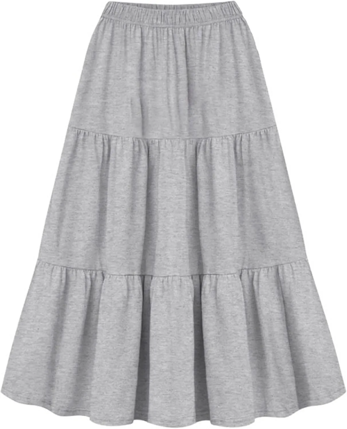 TANGNADE Women's Flowy Flared Ruffle Boho Long Skirt Summer Beach Maxi Skirt Plus Size Trending Spring Fashion Clothes