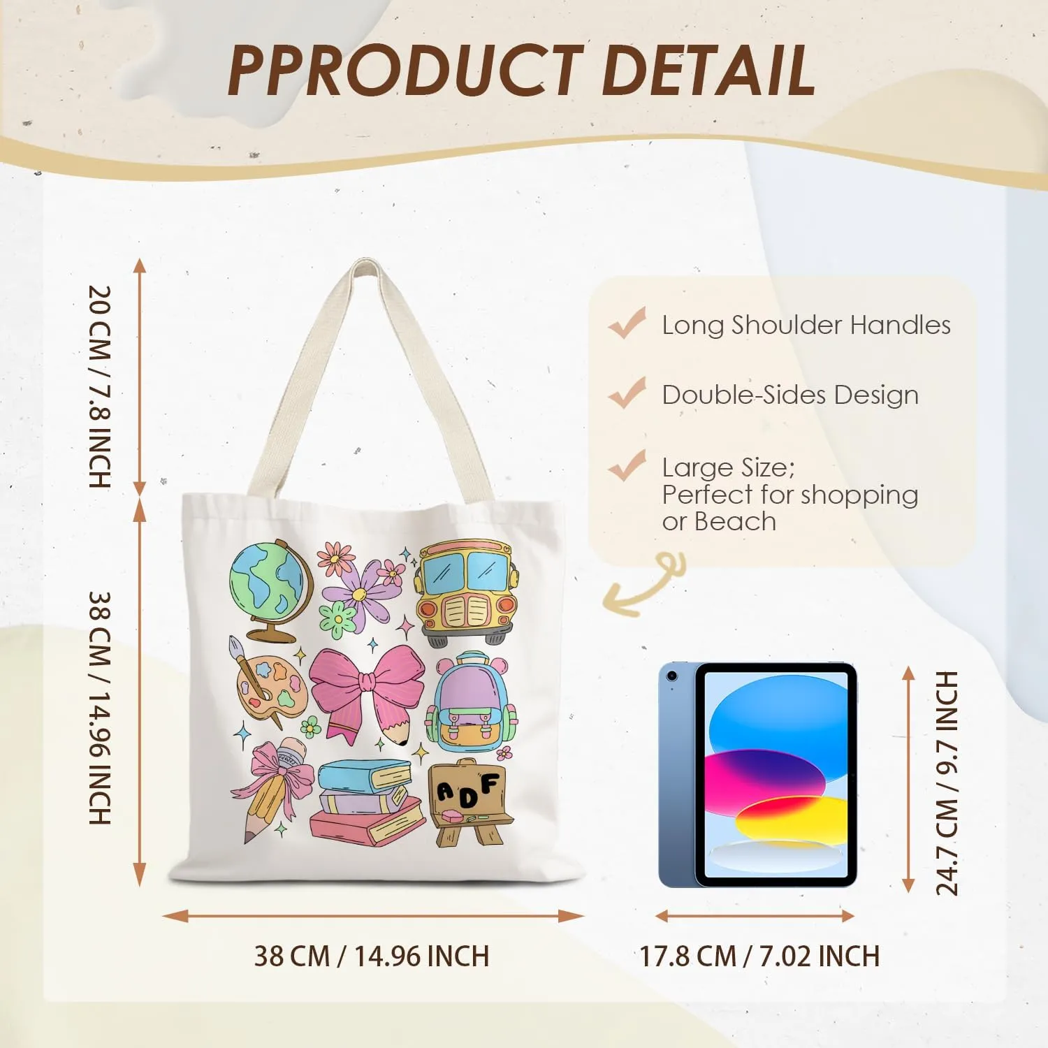 Teacher Tote Bag,Trendy Preppy Pink Tote Bag,Trendy Retro Y2K Preppy,Teacher Gifts for Women