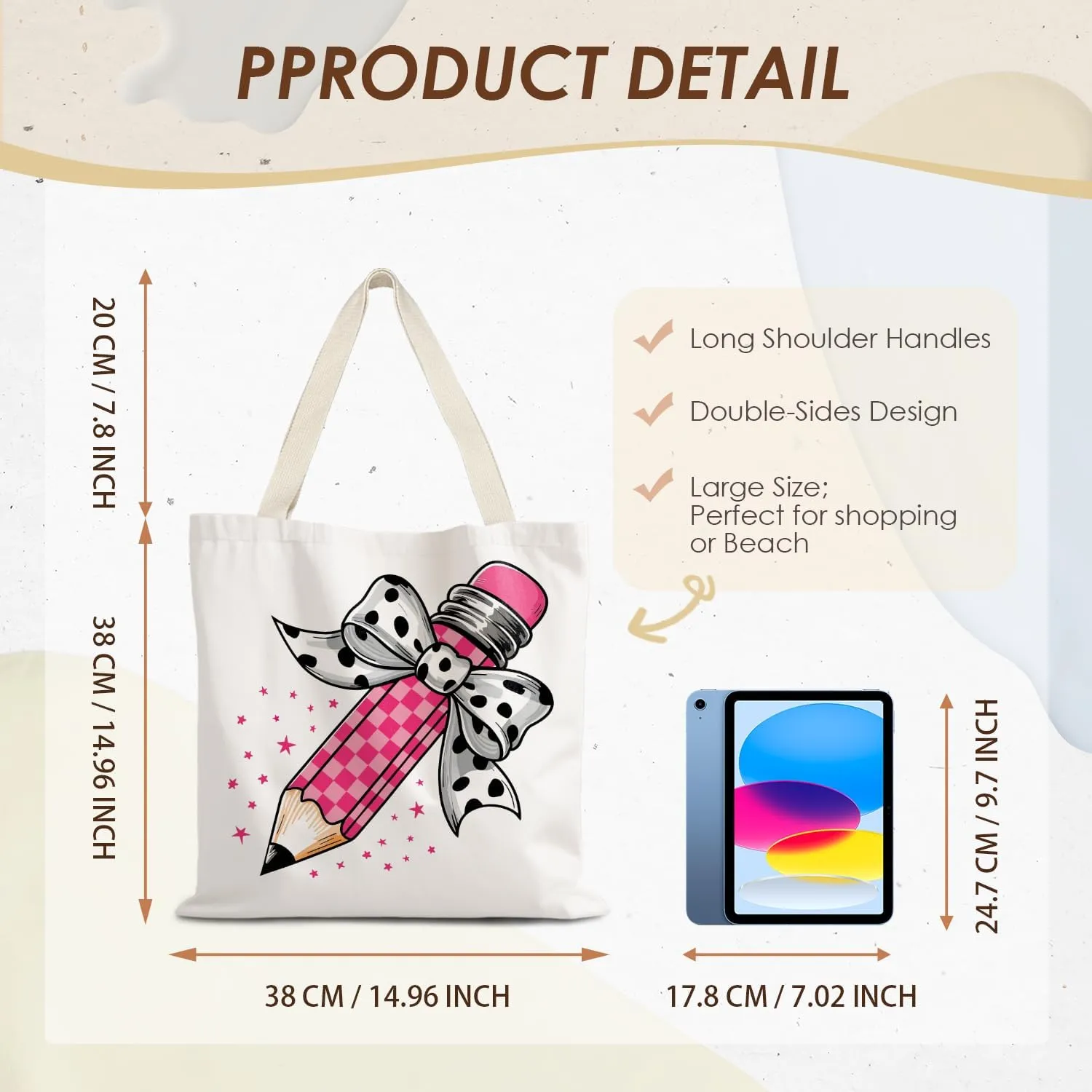 Teacher Tote Bag,Trendy Preppy Pink Tote Bag,Trendy Retro Y2K Preppy,Teacher Gifts for Women