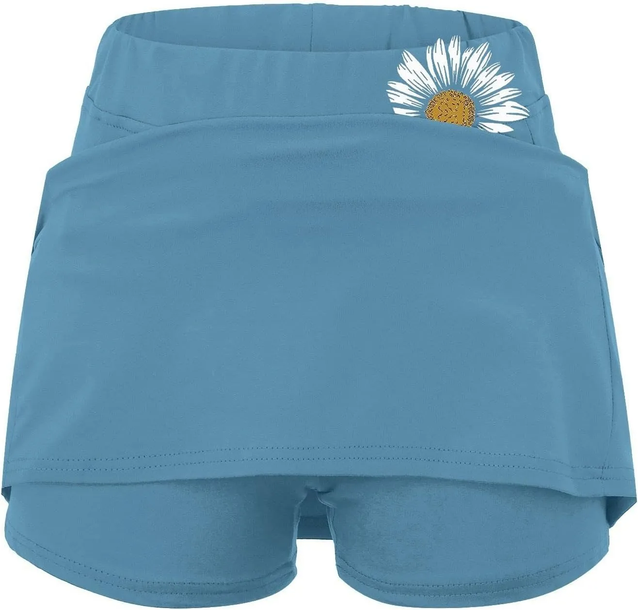 Tennis Skirt for Women High Waisted Lightweight 2 in 1 Casual Skorts Floral Print Tummy Control Comforts Baggy Skirts